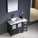 Fresca Torino 42" Espresso Modern Bathroom Vanity with Side Cabinet and Vessel Sink FVN62-3012ES-VSL