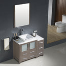 Fresca Torino 42" Gray Oak Modern Bathroom Vanity with Side Cabinet and Vessel Sink FVN62-3012GO-VSL