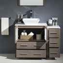 Fresca Torino 42" Gray Oak Modern Bathroom Vanity with Side Cabinet and Vessel Sink FVN62-3012GO-VSL