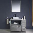 Fresca Torino 42" Gray Modern Bathroom Vanity with Side Cabinet and Vessel Sink FVN62-3012GR-VSL