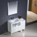 Fresca Torino 42" White Modern Bathroom Vanity with Side Cabinet and Integrated Sink FVN62-3012WH-UNS