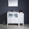 Fresca Torino 42" White Modern Bathroom Vanity with Side Cabinet and Integrated Sink FVN62-3012WH-UNS