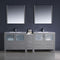 Fresca Torino 84" Gray Modern Double Sink Bathroom Vanity with Side Cabinet and Integrated Sinks FVN62-361236GR-UNS