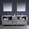 Fresca Torino 84" Gray Modern Double Sink Bathroom Vanity with Side Cabinet and Integrated Sinks FVN62-361236GR-UNS