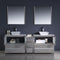 Fresca Torino 84" Gray Modern Double Sink Bathroom Vanity with Side Cabinet and Vessel Sinks FVN62-361236GR-VSL