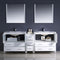 Fresca Torino 84" White Modern Double Sink Bathroom Vanity with Side Cabinet and Integrated Sinks FVN62-361236WH-UNS