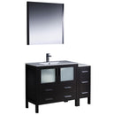 Fresca Torino 48" Espresso Modern Bathroom Vanity w/ Side Cabinet & Integrated Sink FVN62-3612ES-UNS