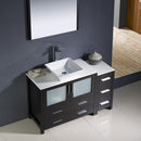 Fresca Torino 48" Espresso Modern Bathroom Vanity with Side Cabinet and Vessel Sink FVN62-3612ES-VSL