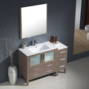 Fresca Torino 48" Gray Oak Modern Bathroom Vanity with Side Cabinet and Integrated Sink FVN62-3612GO-UNS