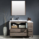 Fresca Torino 48" Gray Oak Modern Bathroom Vanity with Side Cabinet and Integrated Sink FVN62-3612GO-UNS