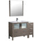 Fresca Torino 48" Gray Oak Modern Bathroom Vanity w/ Side Cabinet & Integrated Sink FVN62-3612GO-UNS