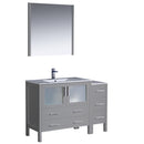 Fresca Torino 48" Gray Modern Bathroom Vanity w/ Side Cabinet & Integrated Sink FVN62-3612GR-UNS