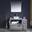 Fresca Torino 48" Gray Modern Bathroom Vanity with Side Cabinet and Vessel Sink FVN62-3612GR-VSL