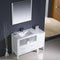 Fresca Torino 48" White Modern Bathroom Vanity with Side Cabinet and Integrated Sink FVN62-3612WH-UNS