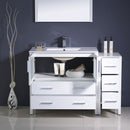 Fresca Torino 48" White Modern Bathroom Vanity with Side Cabinet and Integrated Sink FVN62-3612WH-UNS