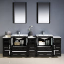 Fresca Torino 84" Espresso Modern Double Sink Bathroom Vanity with 3 Side Cabinets and Integrated Sinks FVN62-72ES-UNS