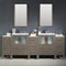 Fresca Torino 84" Gray Oak Modern Double Sink Bathroom Vanity with 3 Side Cabinets and Integrated Sinks FVN62-72GO-UNS