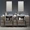 Fresca Torino 84" Gray Oak Modern Double Sink Bathroom Vanity with 3 Side Cabinets and Integrated Sinks FVN62-72GO-UNS