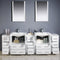 Fresca Torino 84" White Modern Double Sink Bathroom Vanity with 3 Side Cabinets and Integrated Sinks FVN62-72WH-UNS