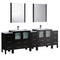 Fresca Torino 96" Espresso Modern Double Sink Bathroom Vanity w/ 3 Side Cabinets & Integrated Sinks FVN62-96ES-UNS