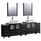 Fresca Torino 96" Espresso Modern Double Sink Bathroom Vanity w/ 3 Side Cabinets & Vessel Sinks FVN62-96ES-VSL