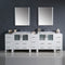 Fresca Torino 96" White Modern Double Sink Bathroom Vanity with 3 Side Cabinets and Integrated Sinks FVN62-96WH-UNS