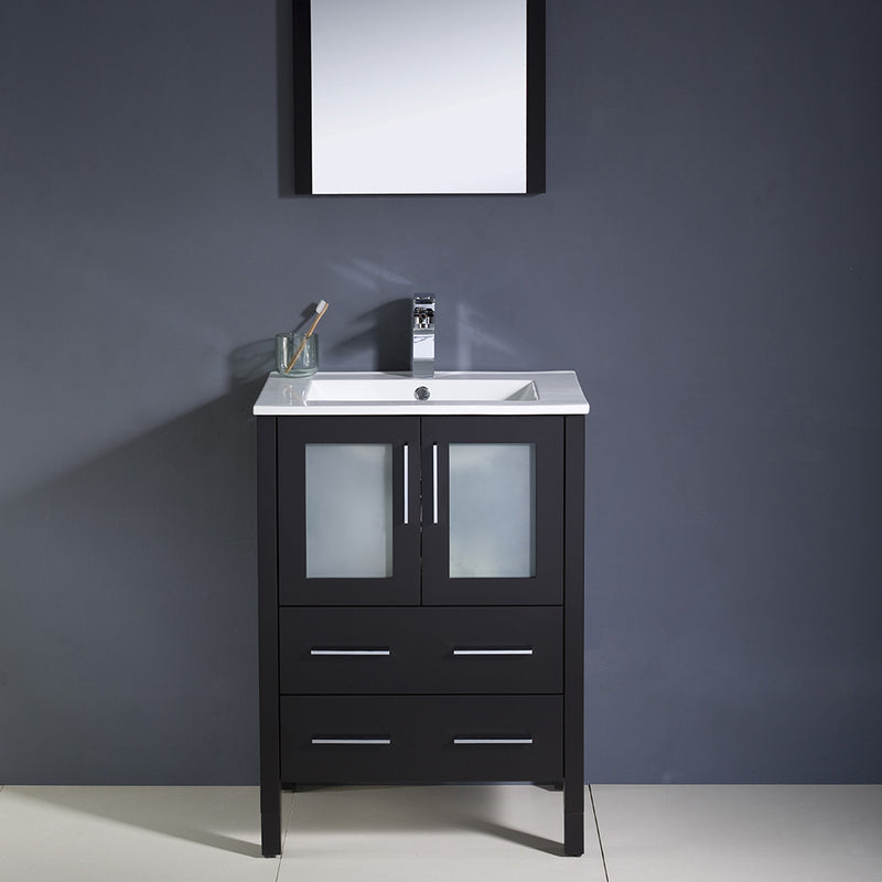 Fresca Torino 24" Espresso Modern Bathroom Vanity with Integrated Sink FVN6224ES-UNS