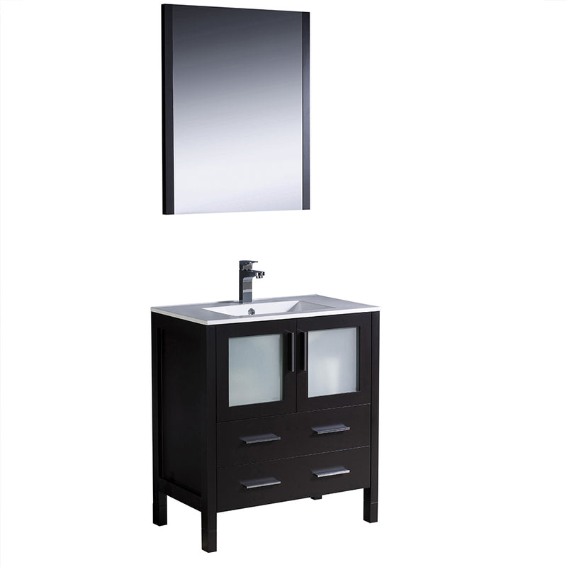 Fresca Torino 30" Espresso Modern Bathroom Vanity w/ Integrated Sink FVN6230ES-UNS