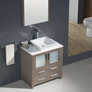 Fresca Torino 30" Gray Oak Modern Bathroom Vanity with Vessel Sink FVN6230GO-VSL