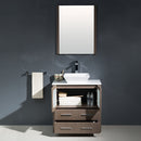 Fresca Torino 30" Gray Oak Modern Bathroom Vanity with Vessel Sink FVN6230GO-VSL