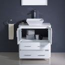 Fresca Torino 30" White Modern Bathroom Vanity with Vessel Sink FVN6230WH-VSL