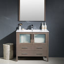 Fresca Torino 36" Gray Oak Modern Bathroom Vanity with Integrated Sink FVN6236GO-UNS