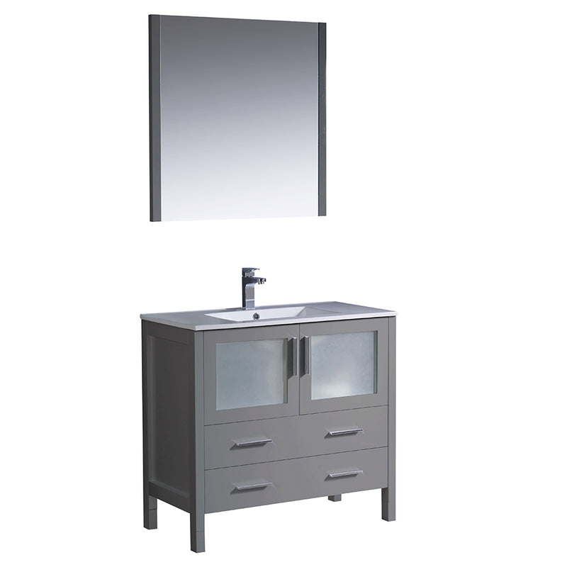 Fresca Torino 36" Gray Modern Bathroom Vanity w/ Integrated Sink FVN6236GR-UNS