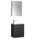 Fresca Valencia 20" Black Wall Hung Modern Bathroom Vanity w/ Medicine Cabinet FVN8003BW