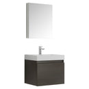 Fresca Nano 24" Gray Oak Modern Bathroom Vanity w/ Medicine Cabinet FVN8006GO