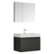 Fresca Mezzo 30" Black Wall Hung Modern Bathroom Vanity w/ Medicine Cabinet FVN8007BW