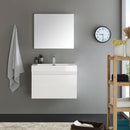 Fresca Mezzo 30" White Wall Hung Modern Bathroom Vanity with Medicine Cabinet FVN8007WH