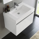 Fresca Mezzo 30" White Wall Hung Modern Bathroom Vanity with Medicine Cabinet FVN8007WH