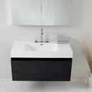 Fresca Mezzo 39" Black Modern Bathroom Vanity with Medicine Cabinet FVN8010BW