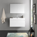 Fresca Mezzo 39" White Modern Bathroom Vanity with Medicine Cabinet FVN8010WH