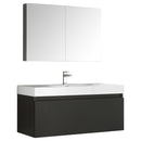 Fresca Mezzo 48" Black Wall Hung Modern Bathroom Vanity w/ Medicine Cabinet FVN8011BW