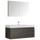 Fresca Mezzo 48" Gray Oak Wall Hung Modern Bathroom Vanity w/ Medicine Cabinet FVN8011GO