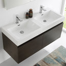 Fresca Mezzo 48" Gray Oak Wall Hung Double Sink Modern Bathroom Vanity with Medicine Cabinet FVN8012GO