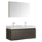 Fresca Mezzo 48" Gray Oak Wall Hung Double Sink Modern Bathroom Vanity w/ Medicine Cabinet FVN8012GO