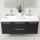 Fresca Opulento 54" Black Modern Double Sink Bathroom Vanity with Medicine Cabinet FVN8013BW