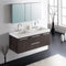 Fresca Opulento 54" Gray Oak Modern Double Sink Bathroom Vanity with Medicine Cabinet FVN8013GO