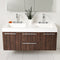 Fresca Opulento 54" Walnut Modern Double Sink Bathroom Vanity with Medicine Cabinet FVN8013GW