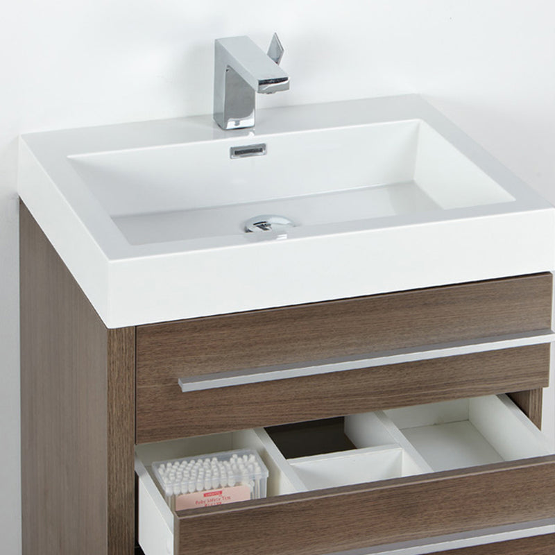 Fresca Livello 24" Gray Oak Modern Bathroom Vanity with Medicine Cabinet FVN8024GO