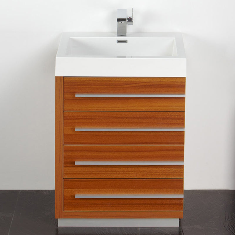 Fresca Livello 24" Teak Modern Bathroom Vanity with Medicine Cabinet FVN8024TK