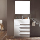 Fresca Livello 30" White Modern Bathroom Vanity with Medicine Cabinet FVN8030WH